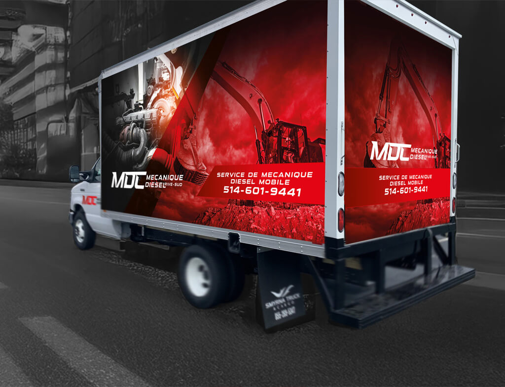 Camion de Mécanique Diesel Cappelli Rive-Sud sur la route